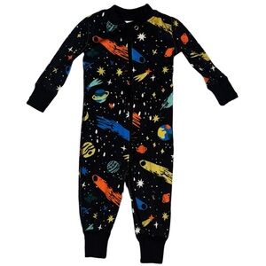 Hanna Andersson Black Space-Themed Kids Pajama one piece